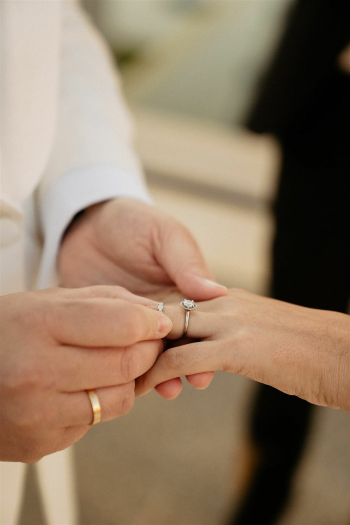 Exchange of the rings in Paris Eiffel Tower Gay Wedding in Paris