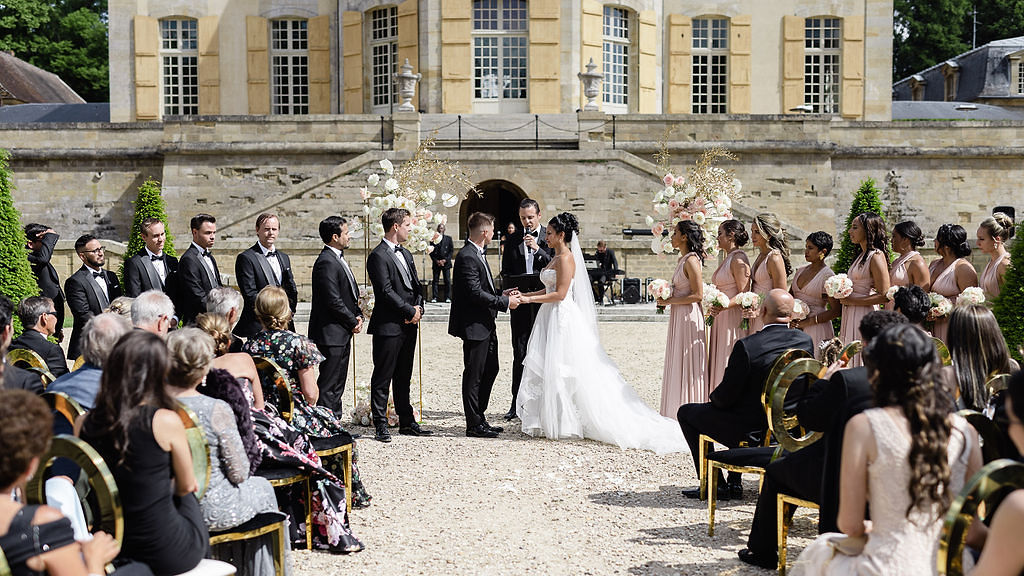 chateau willette wedding france with an english speaking officiant