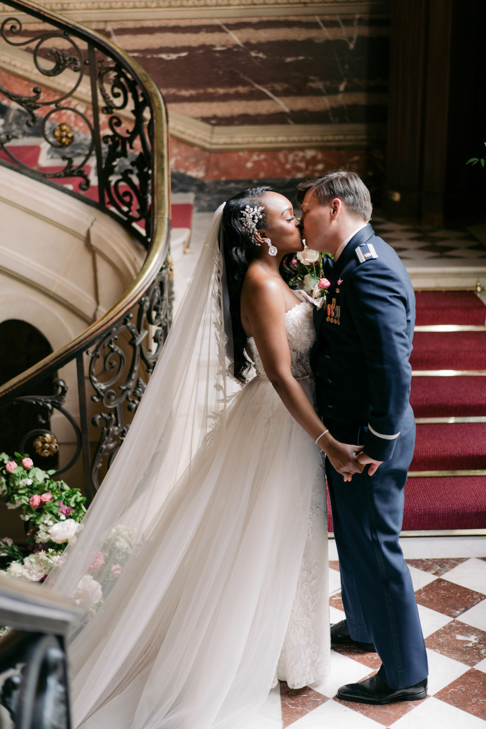 kiss at the hotel marois wedding