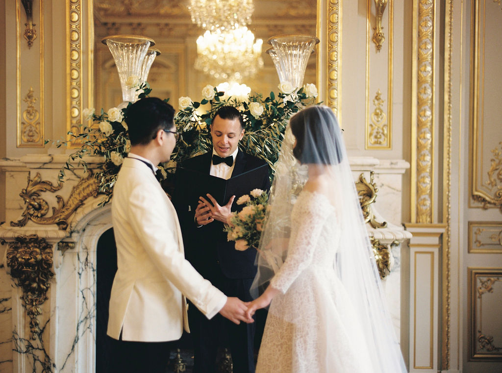 paris wedding ceremony at the shangri la hotel by an english speaking celebrant